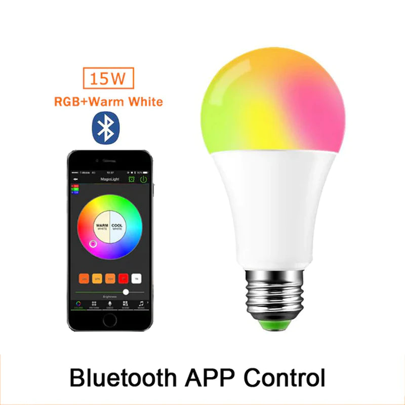 5W 10W 15W E27 RGB LED Bulb 110V 220V Lights RGB Lampada Changeable Colorful RGBWW LED Lamp with IR Remote Control+Memory Mode